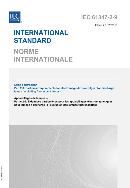 Cover IEC 61347-2-9:2012